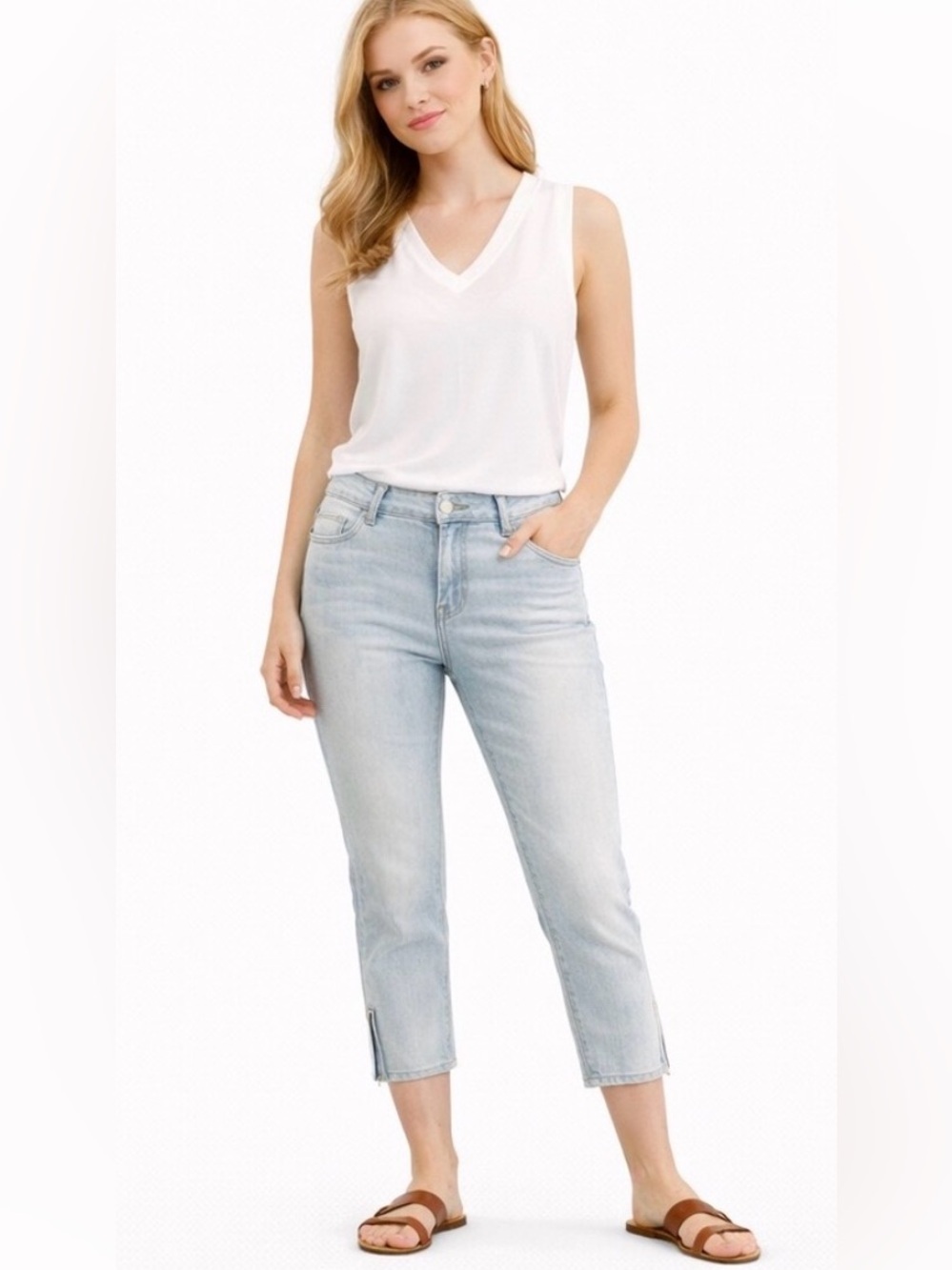 White House Black Market Jeans Skinny Crop Size 12 Blue
